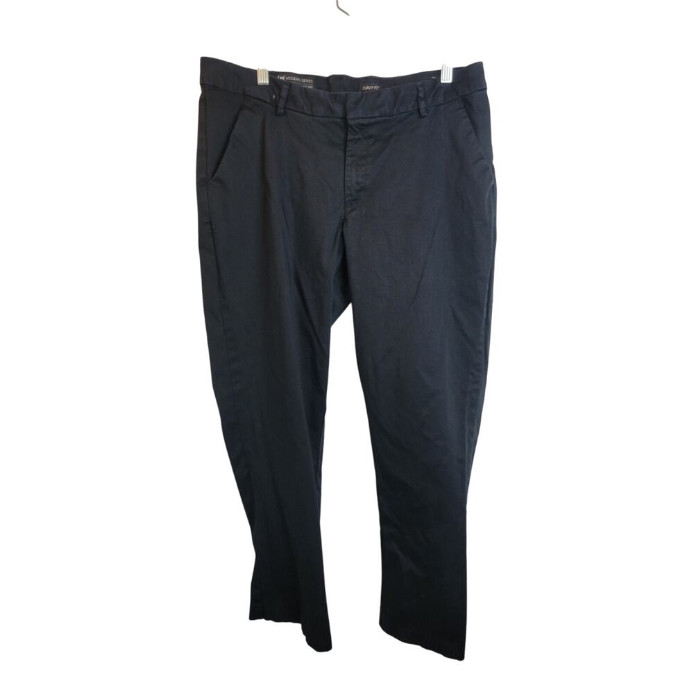 Lee Modern Series Black Straight Leg Curvy Fit Casual Pants Womens Size 16 Short